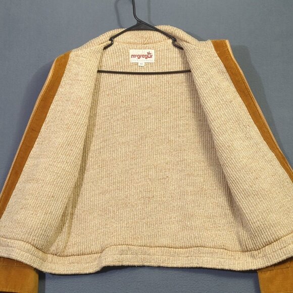 McGregor VTG Bomber Jacket Men's 40 Brown Corduroy Knit Lining Epaulets Aviator - Picture 4 of 13